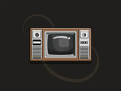 Vintage Television flat illustration flatdesign graphicdesign icon illustration illustrator retro retro design television ui vectorart vintage