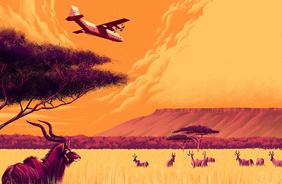 Waterberg Plateau africa digital editorial folioart illustration landscape muti nature plane travel