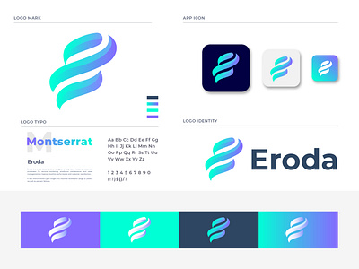 Eroda branding abstract app app icon brand identity branding company e e logo e logo mark elegant letter e letter logo logo design logo designer logo designs logo mark modern monitoring symbol technology