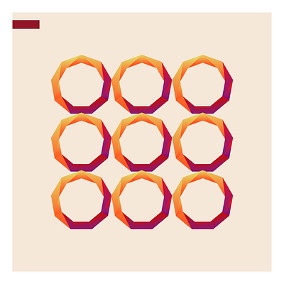 Nonagon blue geometric gradient illustrator orange shapes
