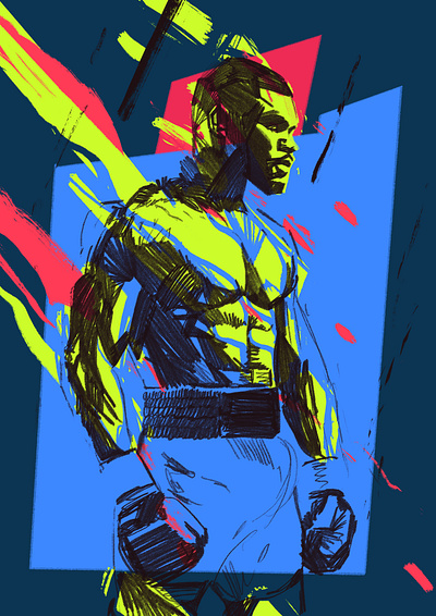 Fighting spirit character fighter fighting illustrated illustration illustrator people portrait portrait illustration procreate sports sports illustrated sports illustration