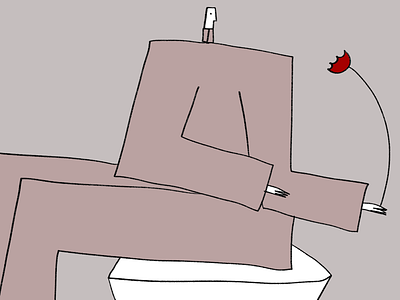 Sitting man holding a flower flower holding illustration man sitting
