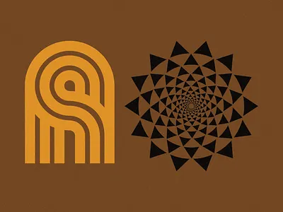 A-Sun 70s brown fun letter line minimalistic movement psychedelic retro starburst sun tryppy typeface yellow