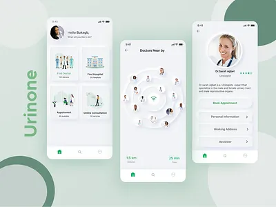 Urinone medical app app branding design icon illustration minimal typography ui ux web