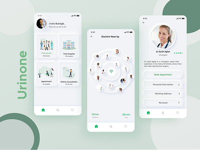 Urinone medical app app branding design icon illustration minimal typography ui ux web