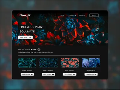 Landing page for Plant online shop branding challenge concept dailyui design graphicdesign minimal ui ux web