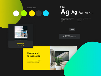 Landing page design kit #7 color palette design resources design system figma freebies landing page typography ui components ui kit