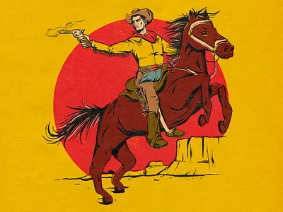 Cowboy Illustration by hand comic comic art comic book cowboy hand drawn illustration vintage wacom wacom intuos western