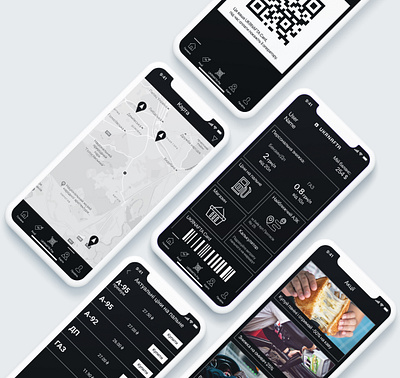 Concept Mobile App UI UX Design for UkrNafta app black design gas station ios mobile ui design ux