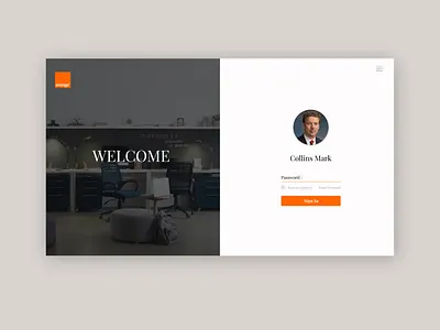 Organization Freelancer login page html user interface