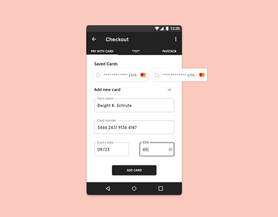 Credit Card Checkout - Daily UI 002 android design flat material design mobile ui