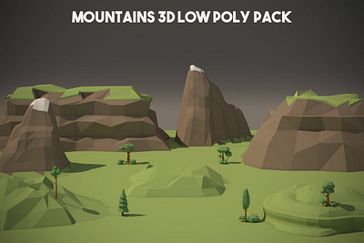 Mountains 3D Low Poly Pack 3d game assets gamedev low poly low poly lowpoly lowpolyart mountain mountains