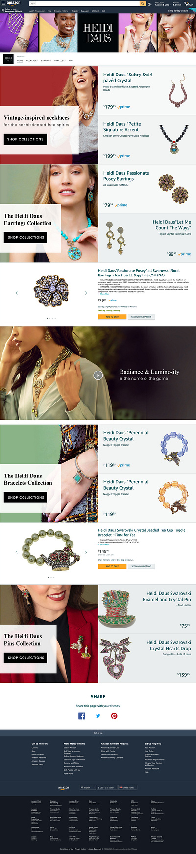 Heidi Daus – Luxury Jewelry Website UI Concept amazon brand store