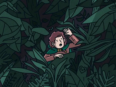 Hole Dweller dungeon synth hobbit illustration lord of the rings procreate