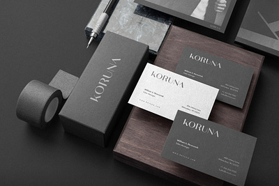 Branding // Koruna black branding dark design high end logo minimal minimalistic sleek sophisticated