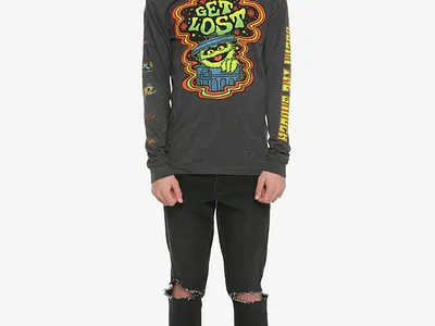 Get Lost apparel design handlettering illustration lettering oscar the grouch psychedelic psychedelic type sesame street