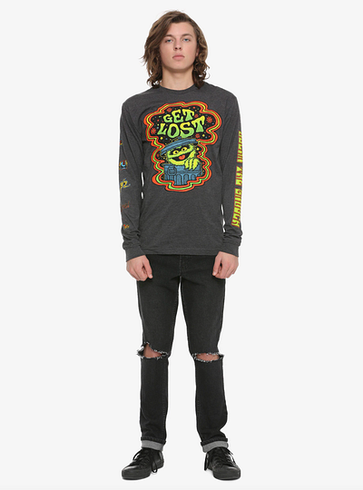 Get Lost apparel design handlettering illustration lettering oscar the grouch psychedelic psychedelic type sesame street