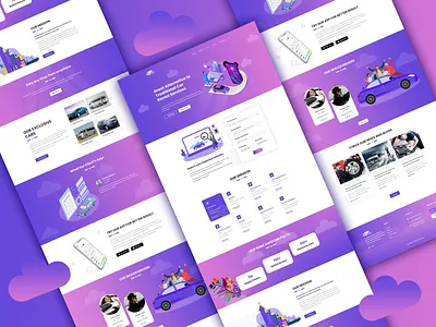 Colorful Car Rental Web Template uidesign web template
