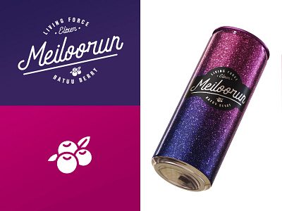 Meiloorun Juice - Dribbble Weekly Warmup branding can design design dribbble weekly warm up glitter gradient graphic design lockup packaging pink purple rebels typography vector