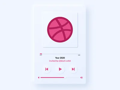 Hello, Dribbble! app design figma hello dribbble media mediaplayer music neomorphism player ui product ui ux