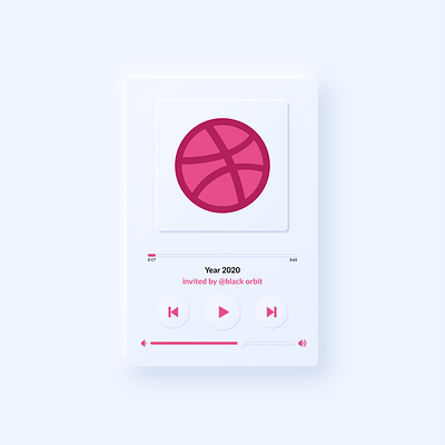 Hello, Dribbble! app design figma hello dribbble media mediaplayer music neomorphism player ui product ui ux