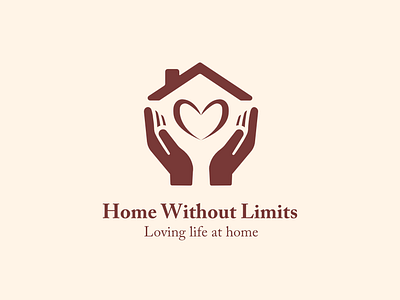 Home WIthout Limits hands heart home life limits logo minimal roof shelter simple