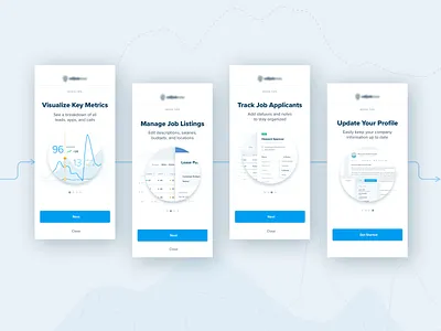 First Time Login Quick Tips app applicants design flow job board log in login onboarding ui uidesign user flow ux uxdesign visual design web web app website