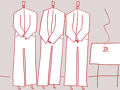 Three men and a coffee coffee illustration men