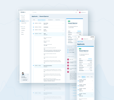 Applicant Information app applicants ats dashboard design hiring job board job listings mobile mobile ui mobile ux typography ui ux web web app website