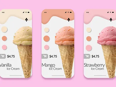 ice cream app concept concept design design ice cream icecream mobile ui ui design