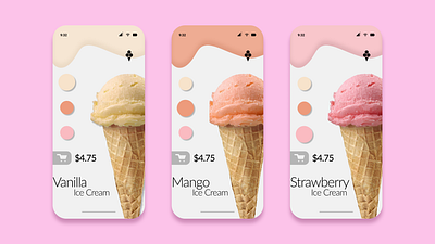 ice cream app concept concept design design ice cream icecream mobile ui ui design