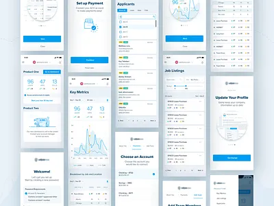 Mobile Dashboard Screens analytics app ats confirmation dashboard graph job board job listings listings mobile onboarding onboarding ui payment pwa sign up typography ui ux web web app
