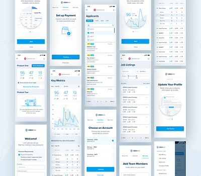 Mobile Dashboard Screens analytics app ats confirmation dashboard graph job board job listings listings mobile onboarding onboarding ui payment pwa sign up typography ui ux web web app