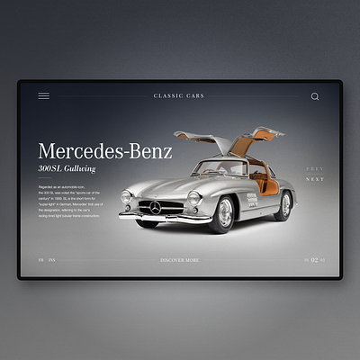 Classic Cars Landing UI app design car website clean design concept dailyui dribbble graphic design homepage landingpage slider ui uidesign ux webdesign website design