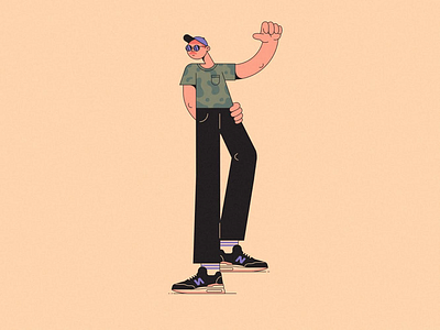 Who likes camouflage? This guy? camouflage dude flat guy illustration man new balance stroke