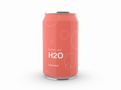 Fictional Carbonated Beverage - Pantone Sparkling H2O beverage can design dribbbleweeklywarmup figma figmadesign living coral package packagedesign packaging pantone weeklywarmup