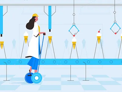 Sorted! 2d animated explainer animation character design explainer ice cream illustration industrial line motion motion graphics movement production tech technology vector