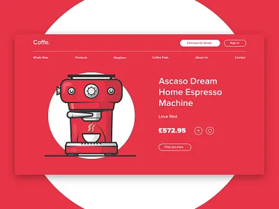 Coffe landing page buy caffine coffee ecommerce landing page layout offer page price red store type ui ux web website