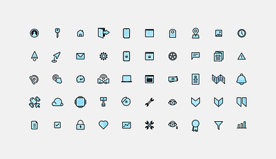 Black & Blue Icon Set design flat icon illustration minimal sketchapp ui vector web