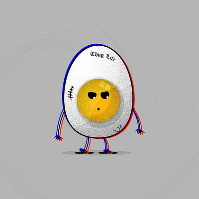 Thug life Egg angry egg egg egg joke flat graphic illustration illustrator scar thug life tough egg