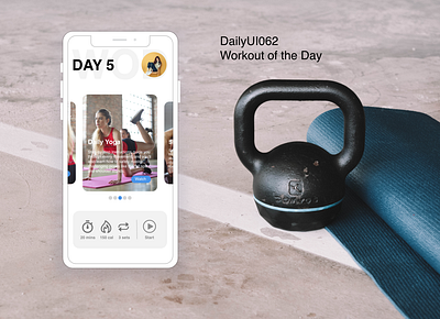 Dailyui062 Workout of the Day daily 100 challenge dailyui062 dailyui62 design mobile app wod workout app workout of the day