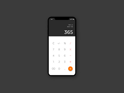 Daily UI #004 Calculator adobe xd adobexd calculator dailyui design minimal ui uidailychallenge uxui vector