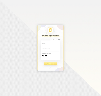 DailyUIChallenge001 app branding design icon minimal mobile ui signup sketch ui ux volunteering