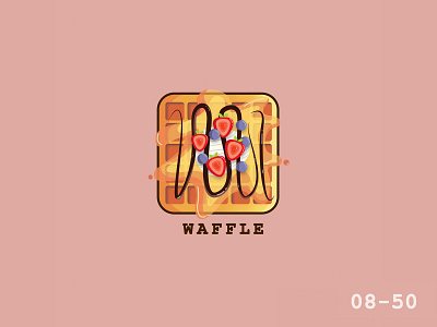 50 Days Of Vector Challenge [ 8/50 Food Series ] 100daysofillustration 100daysofvector cartoon cute design food icon illustator illustration logo vector waffle