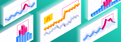 Machine Learning - Solution Brief anomaly charts dashboad gradient illustration illustrator isometric logs metrics monitoring stroke traces ui vector