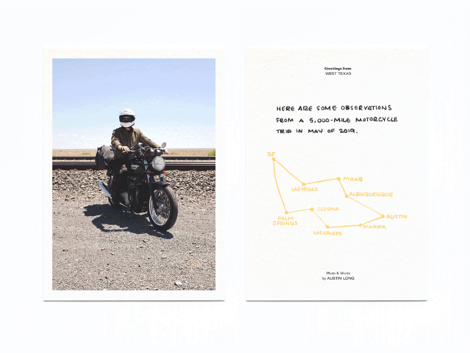 Road Trip Postcards motorcycle postcards road trip southwest usa zine