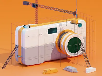 Isometric Camera abstract art artwork blender color design flat icon illustration illustrator isometric vector
