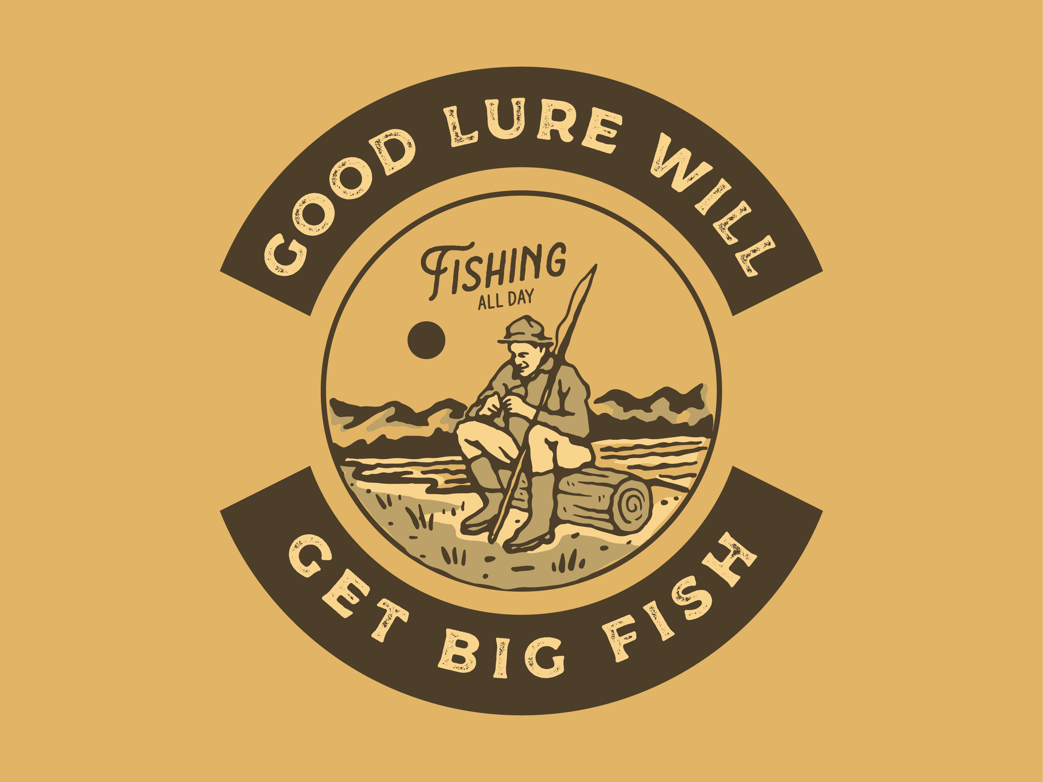 Example of Outdoor Fishing Design Illustration 