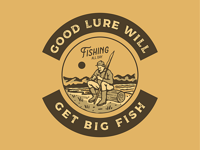 Fishing apparel art badge branding clothing design illustration illustrator lettering logo outdoor type vector vintage