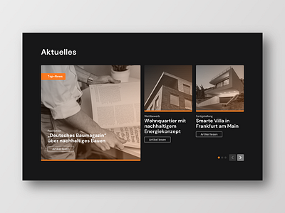 Architecture Website News Section architecture buisness concept dark design frankfurt landingpage layout typography ui ux website